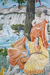 Rama, Sita y Laxman. Pashupatinah, Katmandú, Nepal