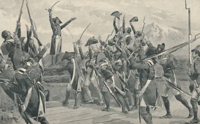 Soldados de Rampon tomando el juramento de nunca rendirse, 1796