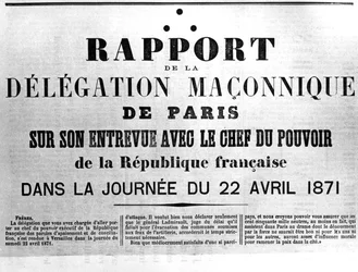 Informe de la Delegación Masónica, de los carteles políticos franceses de la Comuna de París