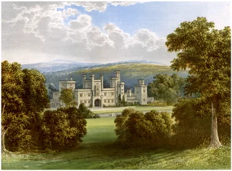 Castillo de Ravensworth, Condado de Durham, hogar del Conde de Ravensworth, c1880