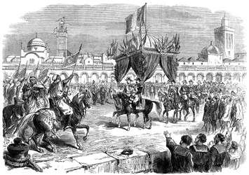 Recepción del emperador de Francia en el muelle de Argel, 1865