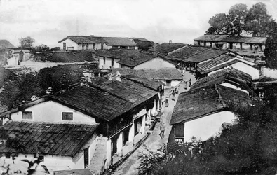 Bazar regimental, Ranikhet, Uttaranchal, India, principios del siglo XX