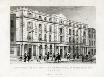 Repositorio de la Sociedad de Tractos Religiosos, Paternoster Row, Londres, siglo XIX