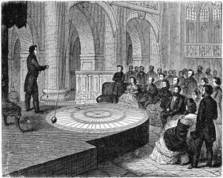 Repetición de la demostración de Foucault de la rotación de la Tierra, mayo de 1851 c1890