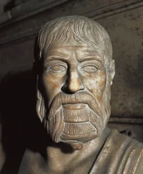 Representación de Pausanias (siglo V a.C.), general y político espartano. Busto.
