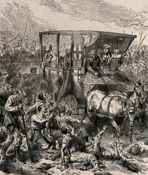 Rescatando a los soldados rusos heridos del campo de batalla, ca. 1878