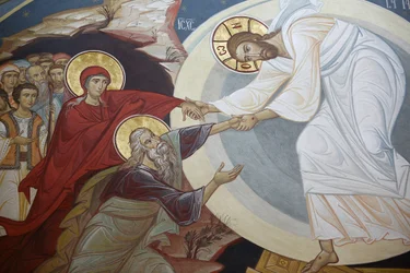 Resurrección. Jesús, Adán y Eva