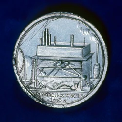 Reverso de la medalla conmemorativa para Joseph Priestley, químico inglés, 1803