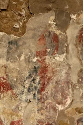 Ribelles. La iglesia. Interior. El ábside. Las pinturas murales. Detalle. Románico.