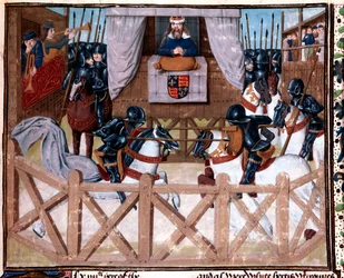 Ricardo II, Rey de Inglaterra, presidiendo un torneo, 1377-1379 siglo XV