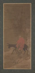 Cabalgando a través de la nieve en busca de flores de ciruelo, dinastía Ming o Qing, siglo XVII