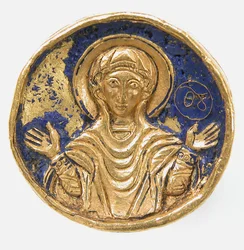 Anillo con bisel de esmalte, bizantino, estilo de los siglos XII-XIII