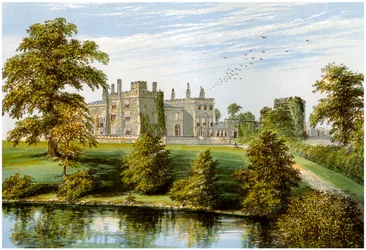 Castillo de Ripley, Yorkshire, hogar del Baronet Ingilby, c1880