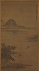 Paisaje fluvial: pescadores en botes, dinastía Ming, siglo XV