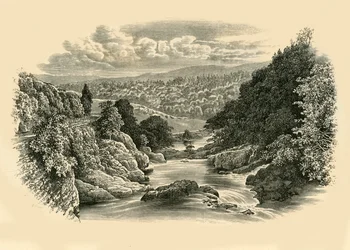 Escena del río en Pont-Y-Cyffing, c1890