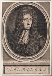 Robert Boyle, físico y químico irlandés, c. 1680