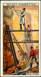 Sal de roca: Mineros trabajando en la mina de sal, Wieliczka, Galicia, Polonia, siglo XX