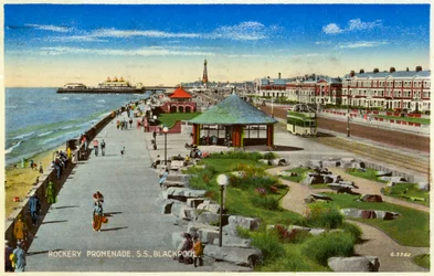 Paseo por la rocalla, Blackpool, Lancashire, c1940