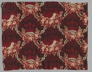 Textil de algodón impreso con rodillo, siglo XIX