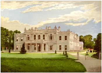 Rolleston Hall, Staffordshire, hogar del Baronet Mosley, c1880