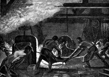 Laminadores, obras de Saint-Jacques, Compañía Chatillon-Commentry, Francia