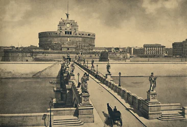 Roma - Puente y Castillo de San Ángelo, 1910