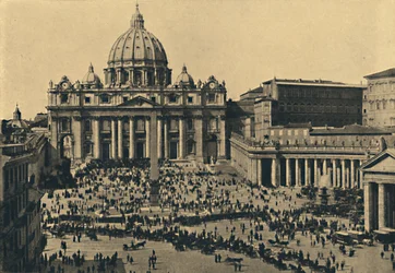 Roma - Fachada y cúpula de San Pedro