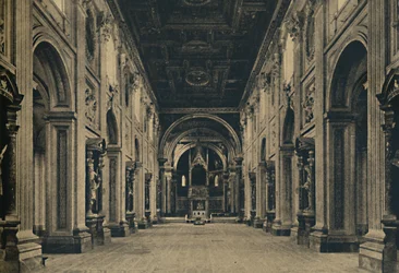 Roma - Nave principal de la Basílica de San Juan de Letrán Borromini, arq. 1650, 1910