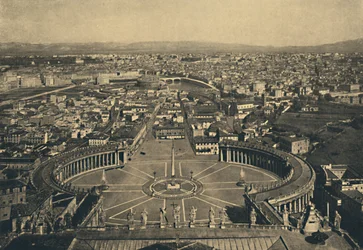 Roma - Vista panorámica desde la cúpula de San Pedro, 1910