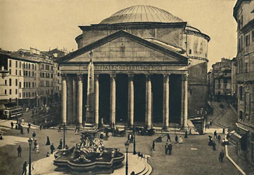 Roma - Panteón de Agripa y Fuente de la Rotonda, 1910