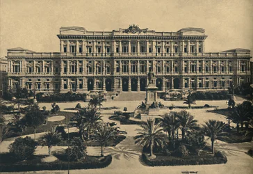 Roma - Prati di Castello. Nuevos Tribunales de Justicia por Calderini, y estatua de Cavour, 1910