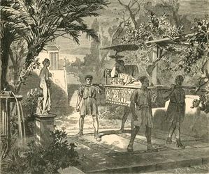 Escena de jardín romano, 1890