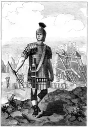 Centurión romano conquistando a los galos bajo Julio César, siglo I a.C. 1882-1884