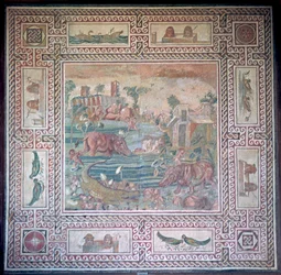 Mosaico romano que representa Egipto
