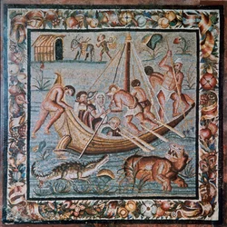 Mosaico romano de un ferry, siglo II