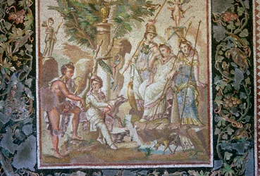 Mosaico romano del juicio de Paris