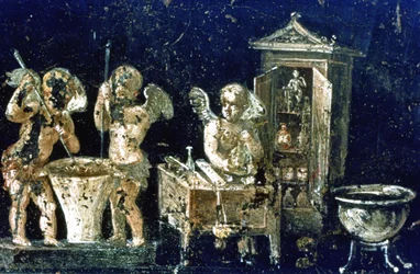 Mural romano, Casa de los Vettii, Pompeya, Italia