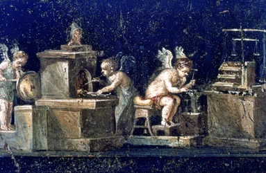 Mural romano, Casa de los Vettii, Pompeya, Italia