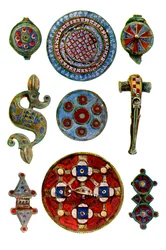 Ornamentos esmaltados romano-británicos, siglo I-II d.C.