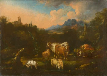 Paisaje Romántico con Rebaño