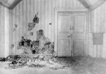Habitación donde fueron ejecutados el Zar Nicolás II y su familia, Ekaterimburgo, Rusia, 17 de julio de 1918