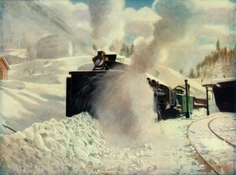 Rotary Snow Plough en Blue Canyon, Ferrocarril del Pacífico Sur de California