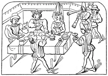 Banquete real, siglo XV, 1910