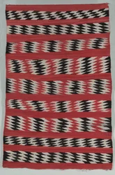 Alfombra con bandas de rayas de diamante, c. 1890-1900