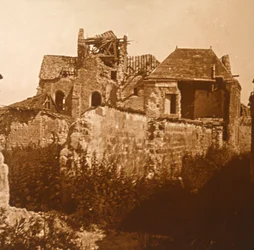 Iglesia en ruinas, Beaumont-sur-Vesle, norte de Francia, c. 1914-c. 1918