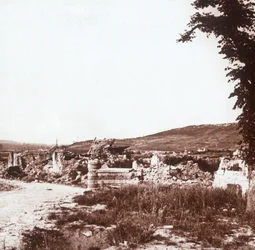 Ruinas, Chauny, norte de Francia, c1914-c1918