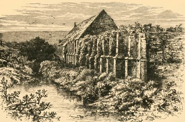 Ruinas del granero, Abadía de Abbotsbury, 1898