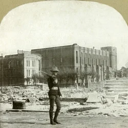 Ruinas de la iglesia católica de San Ignacio, 1906.