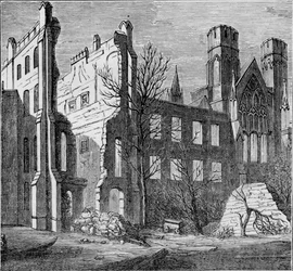 Ruinas de las Casas del Parlamento, después del incendio en 1834, c1850s