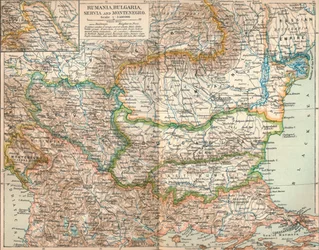 Rumanía, Bulgaria, Serbia y Montenegro, hacia 1906, 1907